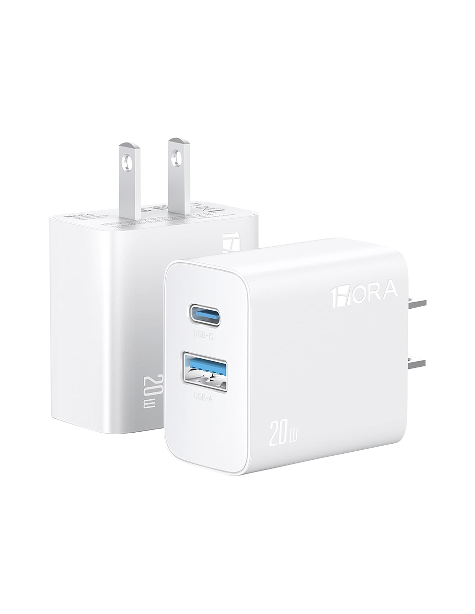 Foto 6 pulgar | Cargador De Doble Puerto 20w 1hora Tipo Usb+tipo C