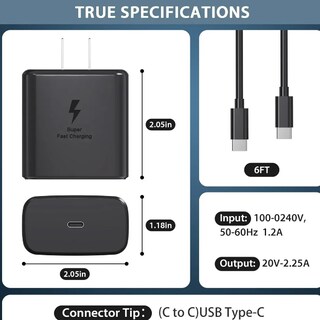 Foto 2 | Xtellar Cargador Usb-c 45w Carga Rapida Super Fast Charging Negro