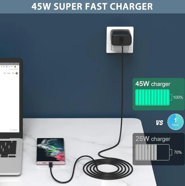 Foto 3 | Xtellar Cargador Usb-c 45w Carga Rapida Super Fast Charging Negro