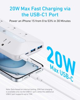 Foto 4 | Cargador De Pared Anker, Extensor De Salida 10 En 1, 6 Ac, 2 Usb A, 2 Usb C - Venta Internacional.