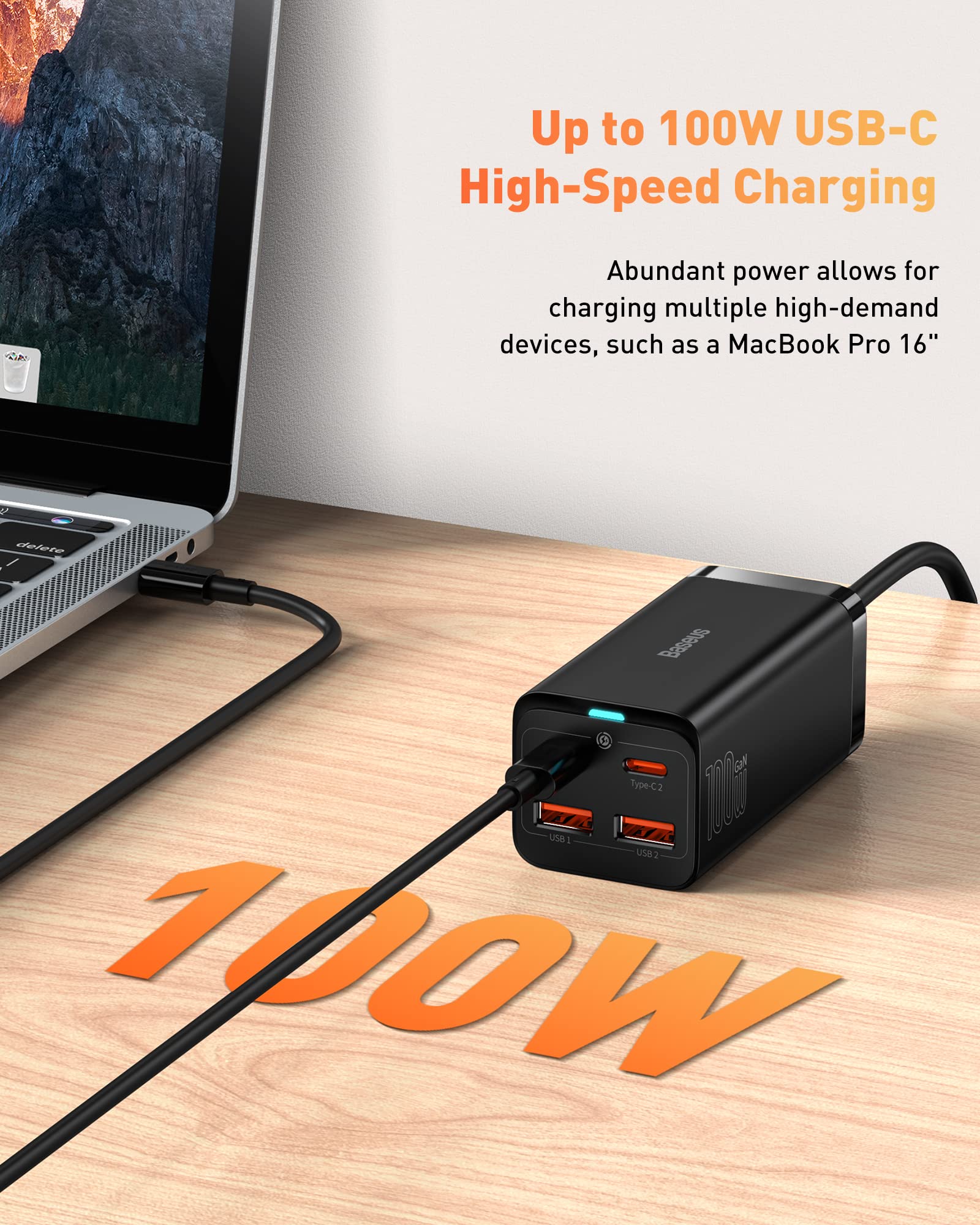 Foto 3 pulgar | Cargador Baseus Gan3 100w Pd De 4 Puertos Usb-c + Usb Para Steam Deck - Venta Internacional.