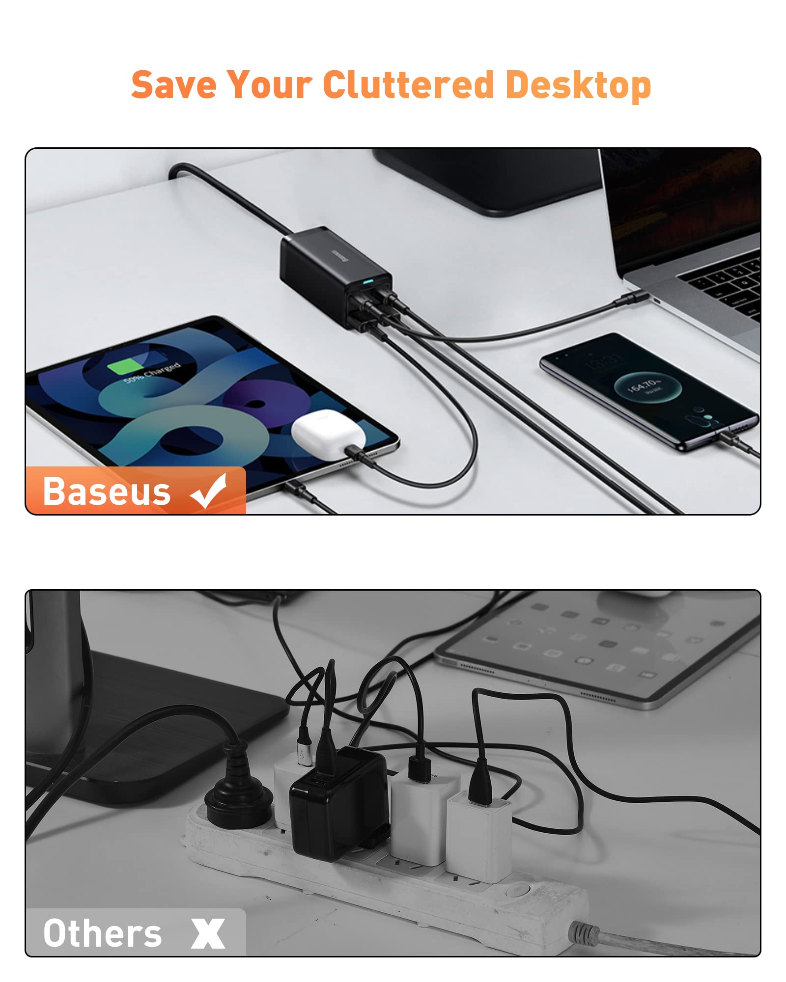 Foto 7 pulgar | Cargador Baseus Gan3 100w Pd De 4 Puertos Usb-c + Usb Para Steam Deck - Venta Internacional.
