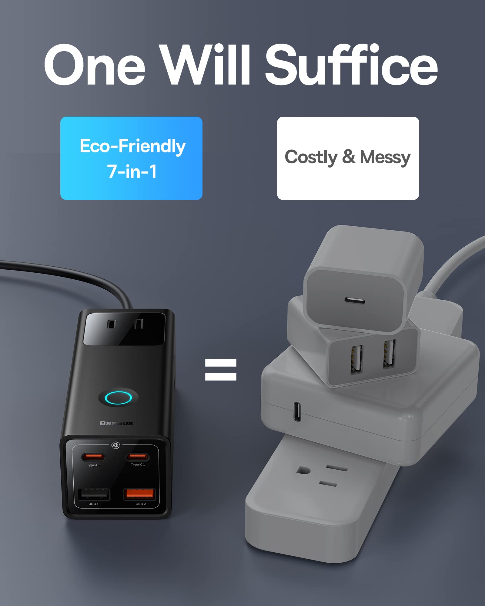 Foto 5 pulgar | Protector Contra Sobretensiones Powerstrip Baseus Powercombo Pro Pd65w - Venta Internacional.