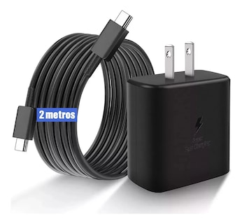 Foto 1 | 45w Cargador 2m Tipo C Súper Rápida Para Samsung S25/s24 Ult Negro