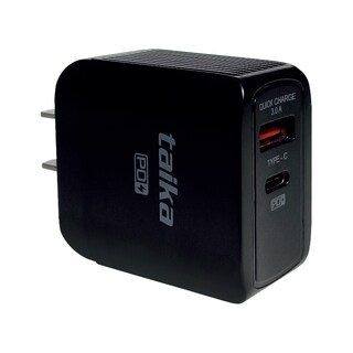 Foto 1 | Cargador De Pared Usb Y Tipo C Qc 18w Taika Tk-cc3pd Negro