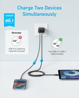 Foto 2 | Cargador De Pared Rápido Usb De Doble Puerto Anker De 20 W Para Iphone 16 - Venta Internacional.