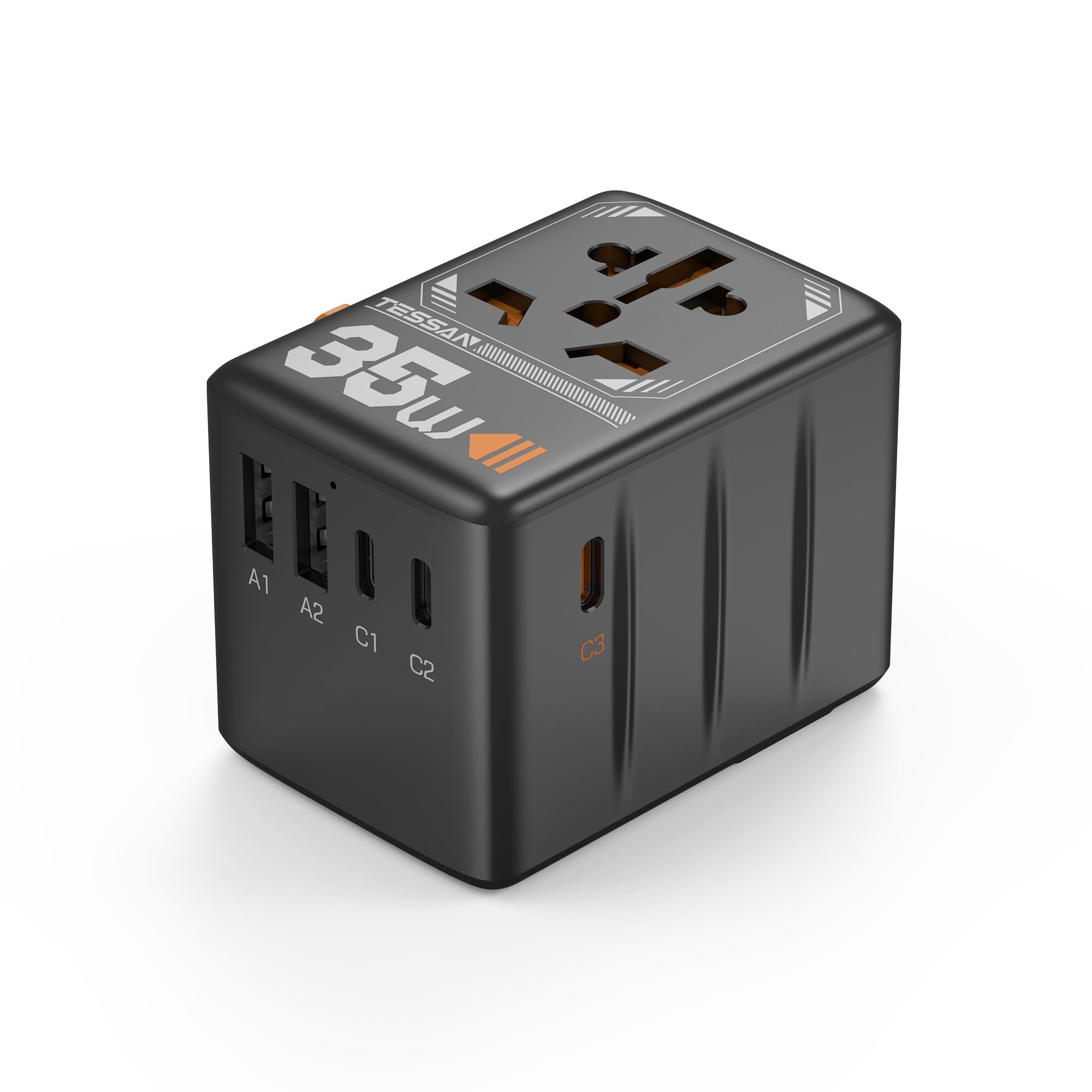 Foto 2 pulgar | Adaptador De Viaje Universal Tessan De 35 W Con 3 Usb C Y 2 Usb A - Venta Internacional.