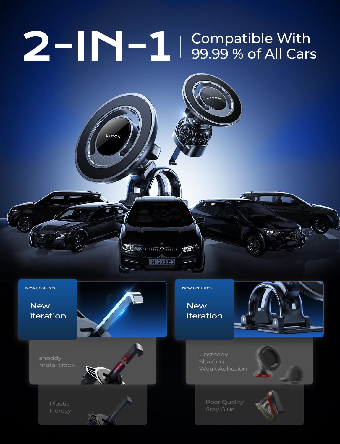 Foto 5 | Soporte De Coche Lisen Compatible Con Magsafe Para Iphone 14 - Venta Internacional.