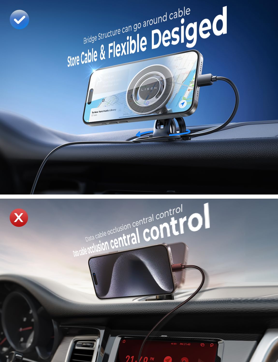 Foto 8 pulgar | Soporte De Coche Lisen Compatible Con Magsafe Para Iphone 14 - Venta Internacional.