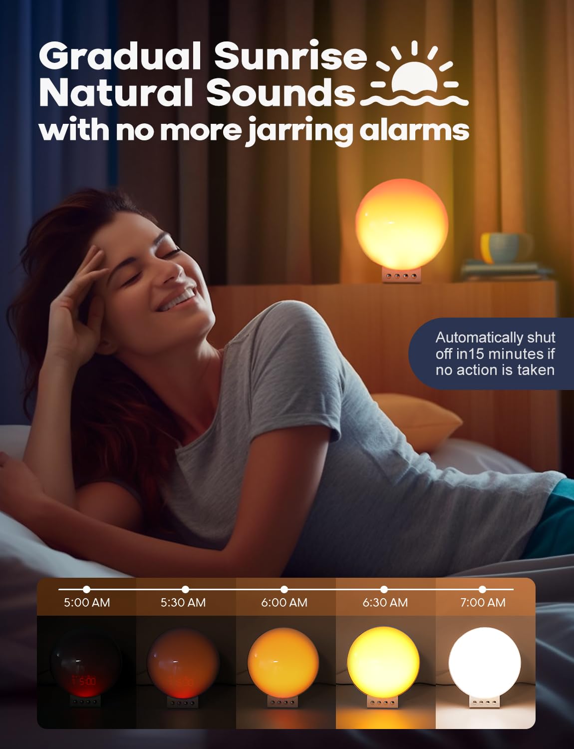 Foto 3 pulgar | Despertador Sunrise Dekala Con Carga Inalámbrica Para Iphone 14, 13, 12, Apple Watch Airpods, Samsung - Venta Inter