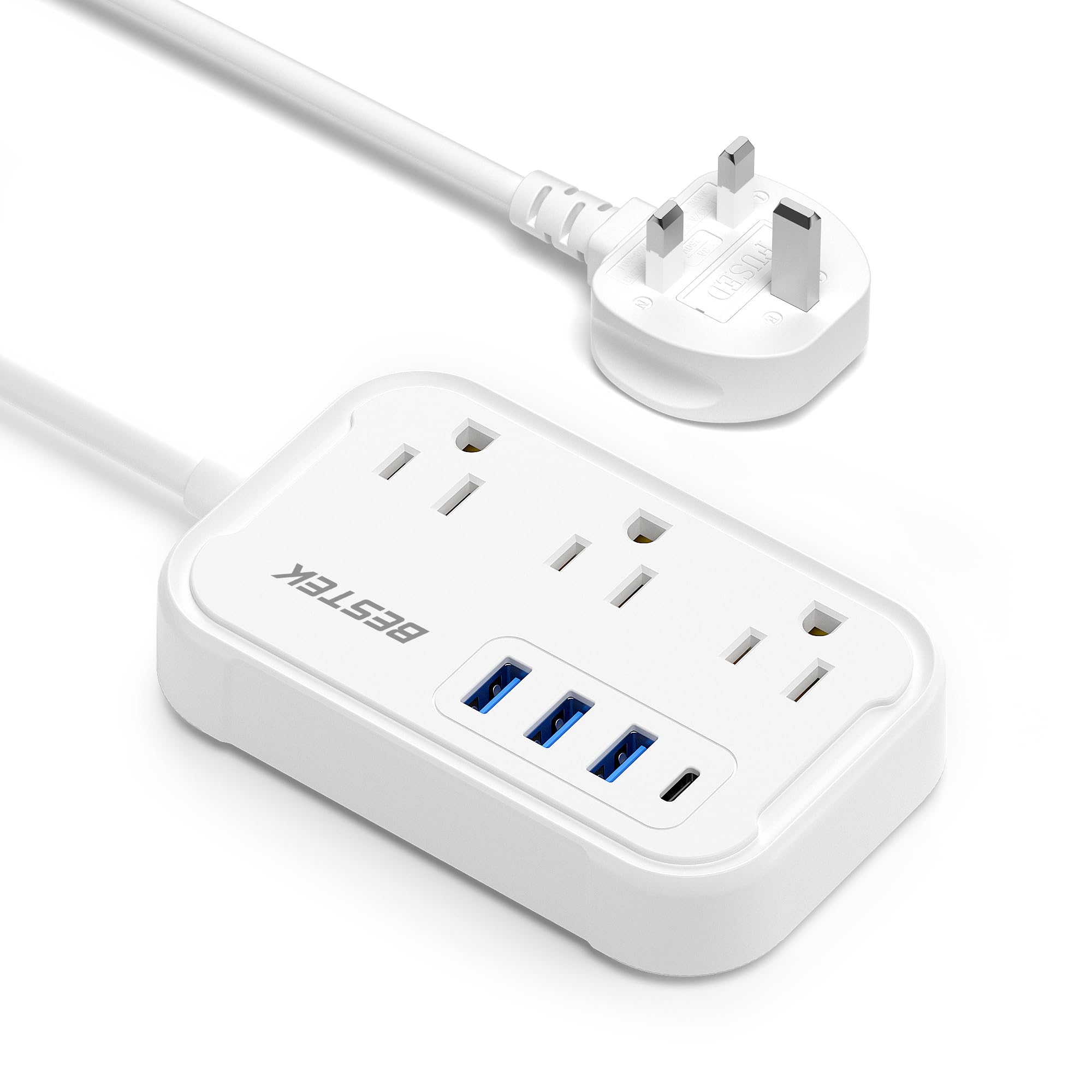 Foto 1 | Adaptador De Enchufe De Viaje Bestek De Ee. Uu. A Reino Unido Tipo G Con 3 Tomas De Corriente Alterna - Venta Intern