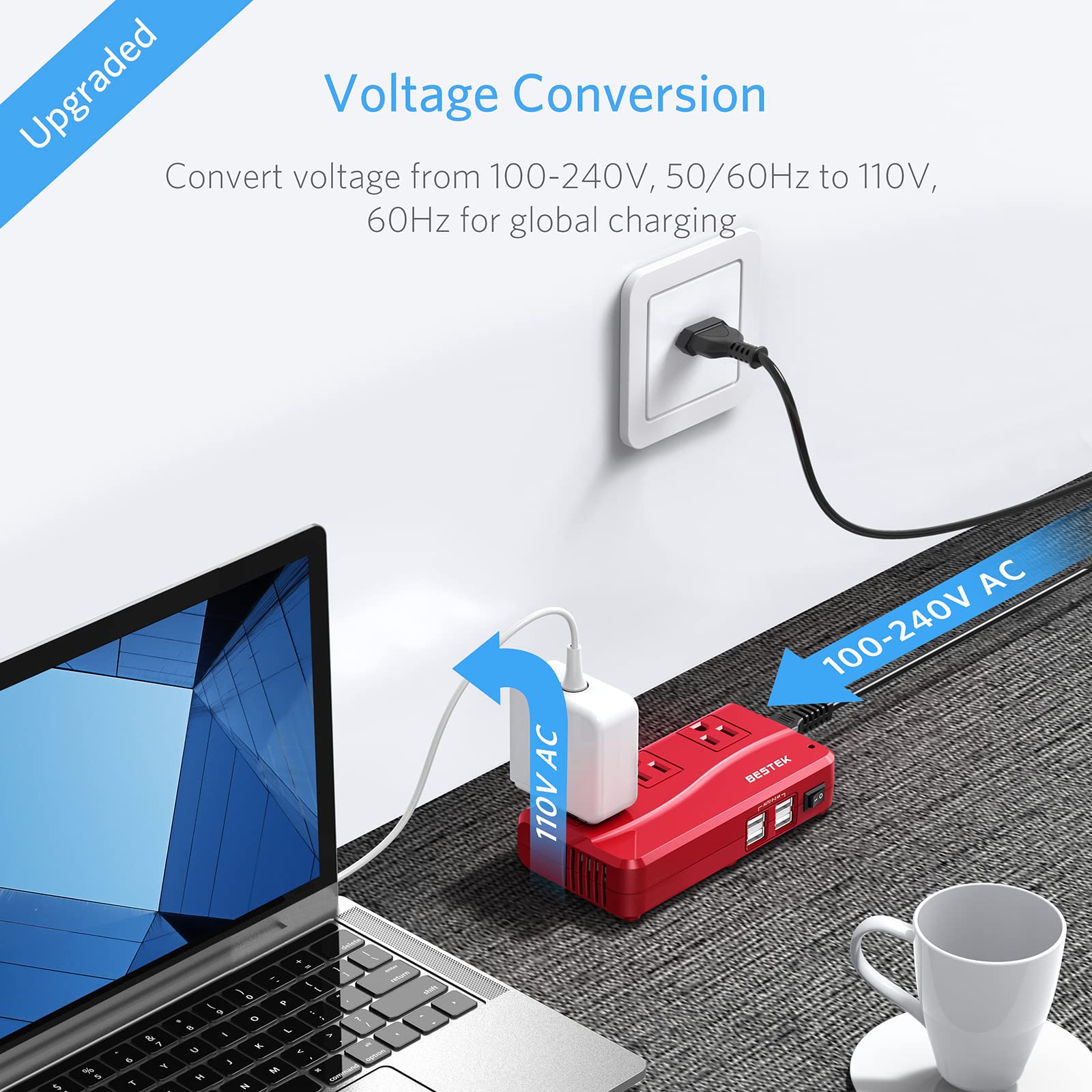 Foto 3 | Adaptador De Viaje Bestek Convertidor De Voltaje Universal De 220 V A 110 V - Venta Internacional.
