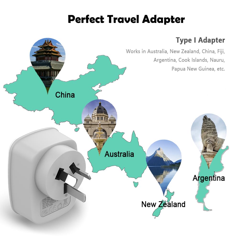 Foto 2 | Adaptador De Corriente De Viaje Tessan Australia Nueva Zelanda Tipo I - Venta Internacional.