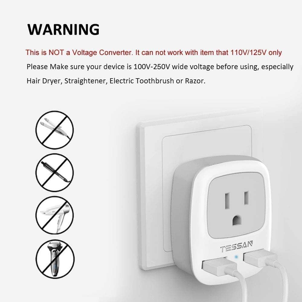 Foto 5 | Adaptador De Corriente De Viaje Tessan Australia Nueva Zelanda Tipo I - Venta Internacional.