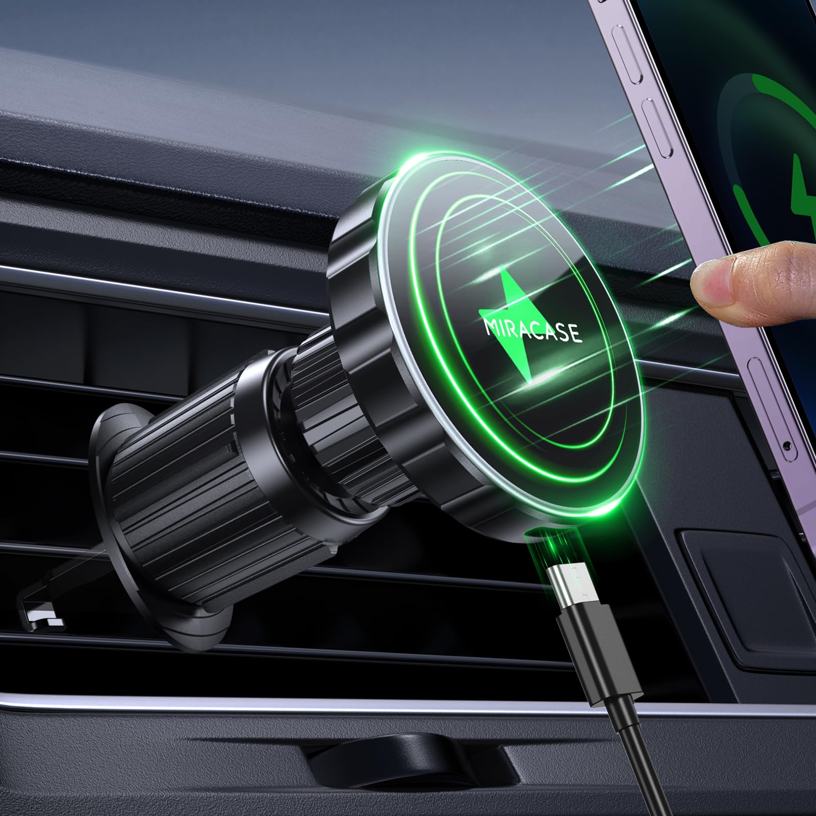 Foto 2 pulgar | Cargador De Coche Miracase Para Carga Rápida Magsafe De 15 W - Venta Internacional.