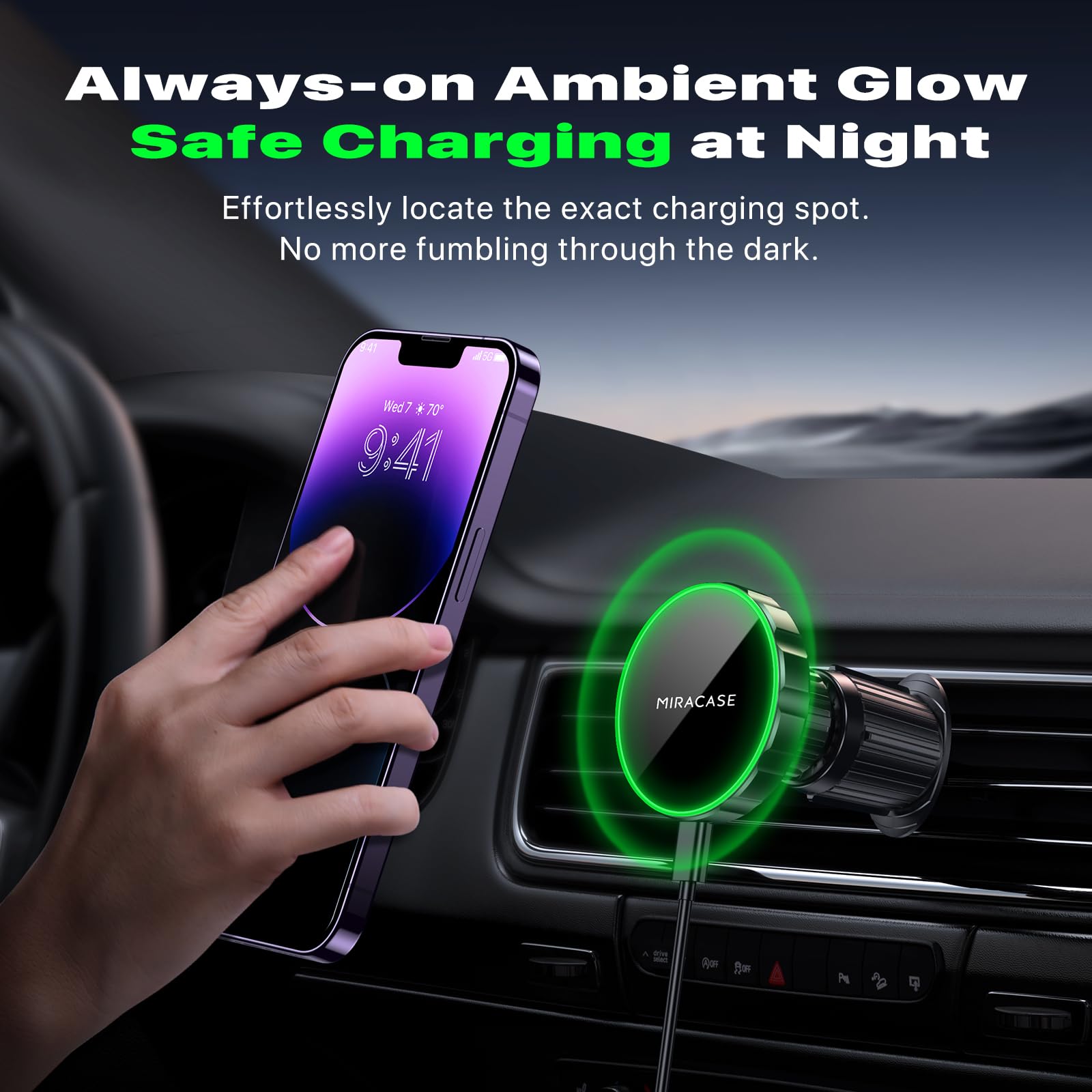 Foto 7 pulgar | Cargador De Coche Miracase Para Carga Rápida Magsafe De 15 W - Venta Internacional.