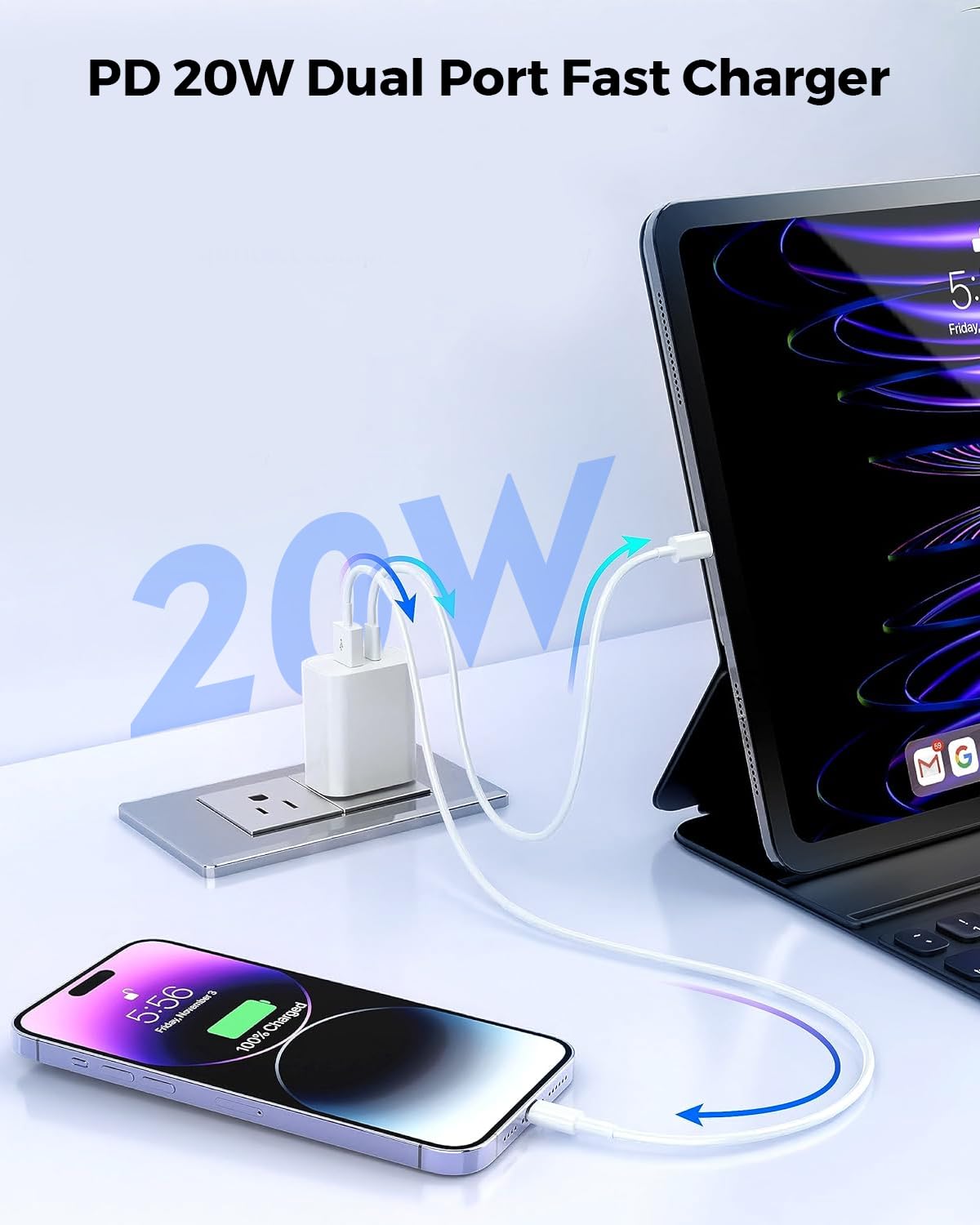 Foto 2 | Bloque De Carga Articona Usb C De Doble Puerto De 20 W Para Iphone 16/15 - Venta Internacional.