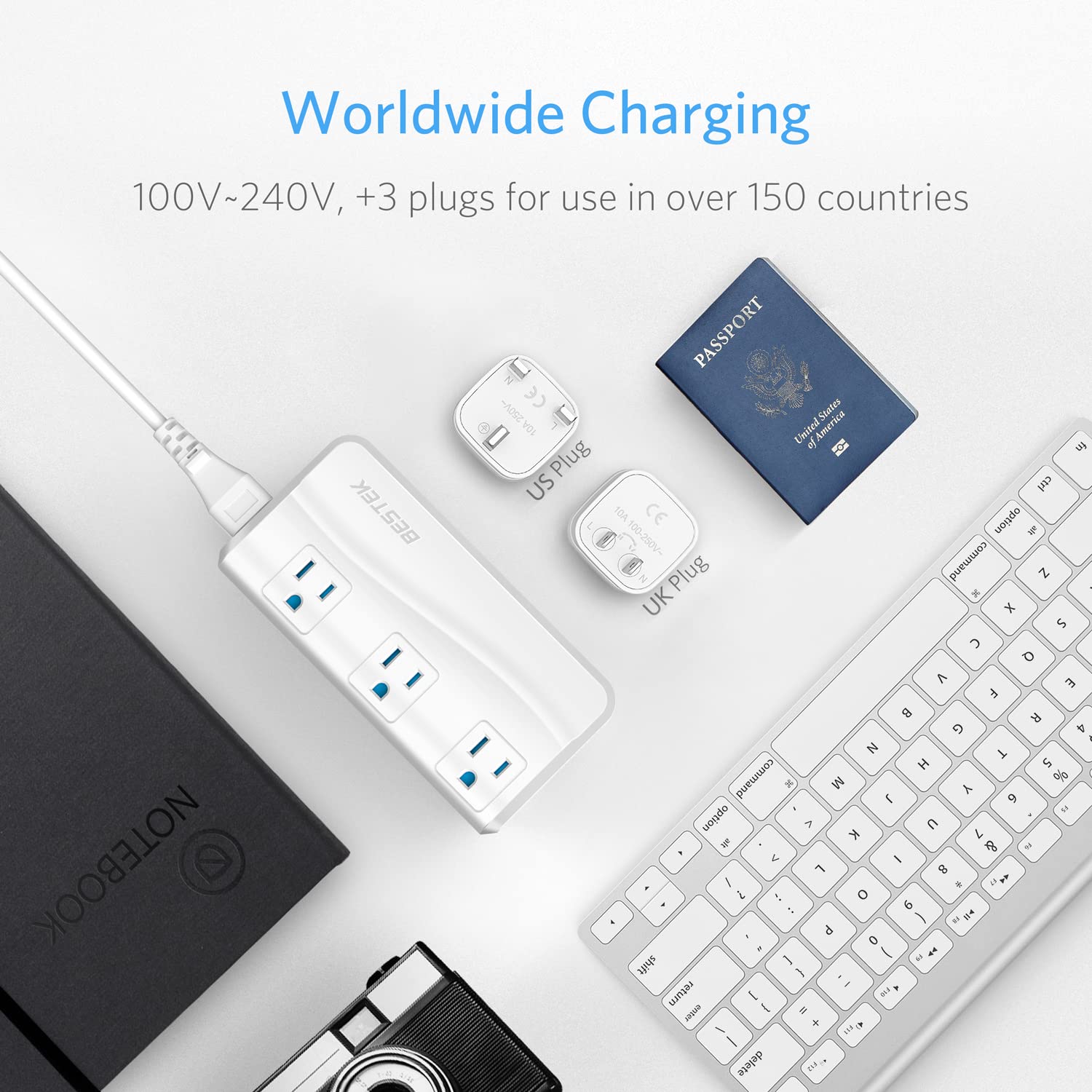 Foto 4 pulgar | Convertidor De Corriente Bestek Adaptador De Viaje Internacional De 220 V A 110 V - Venta Internacional.