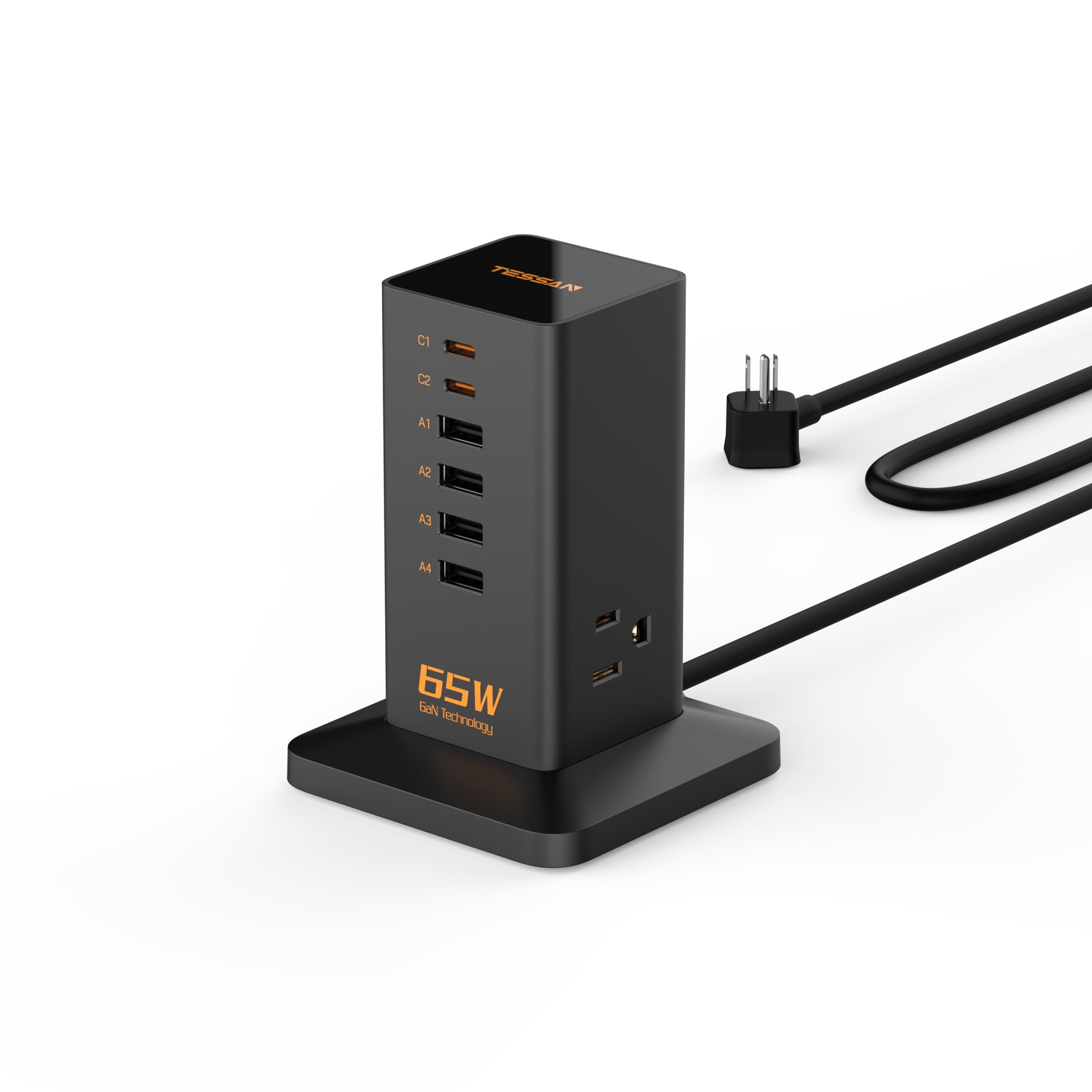 Foto 1 | Estación De Carga De Escritorio Tessan, Cargador Rápido Usb De 65 W Y 6 Puertos - Venta Internacional.