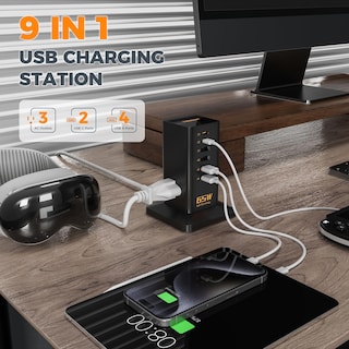Foto 2 | Estación De Carga De Escritorio Tessan, Cargador Rápido Usb De 65 W Y 6 Puertos - Venta Internacional.