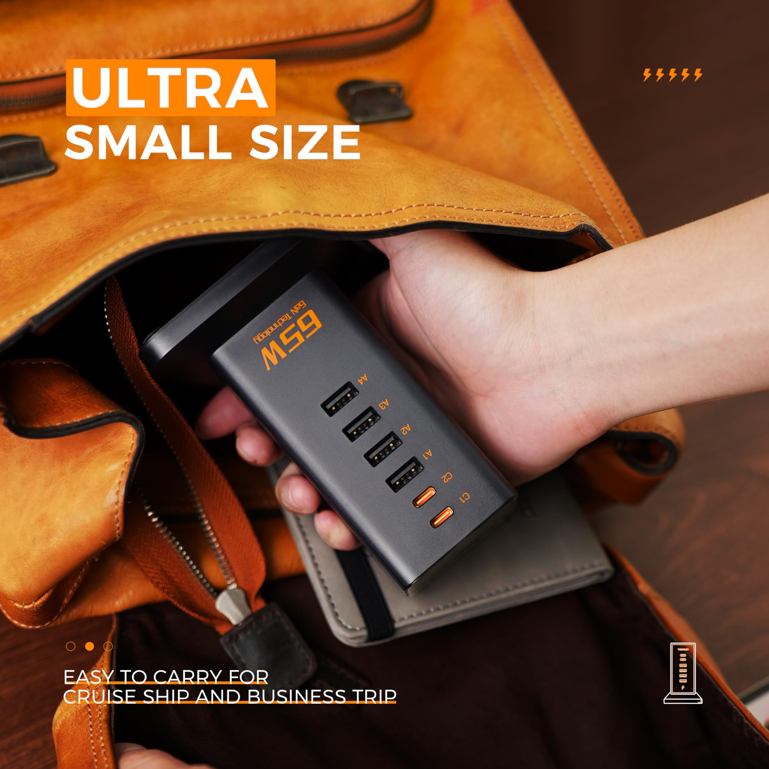 Foto 5 pulgar | Estación De Carga De Escritorio Tessan, Cargador Rápido Usb De 65 W Y 6 Puertos - Venta Internacional.