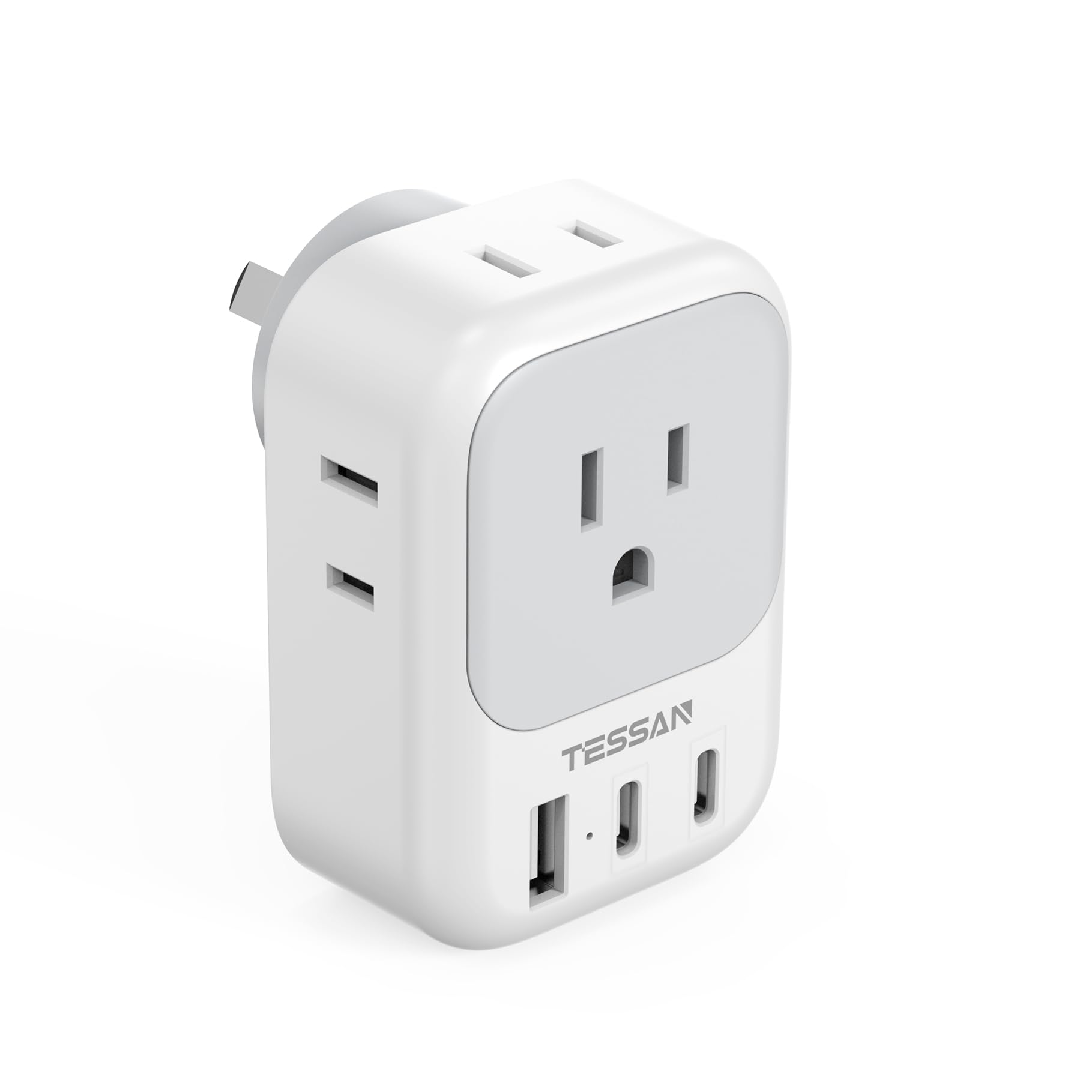 Foto 2 pulgar | Adaptador De Corriente Tessan Australia Nueva Zelanda Con 4 Salidas Y 3 Usb - Venta Internacional.