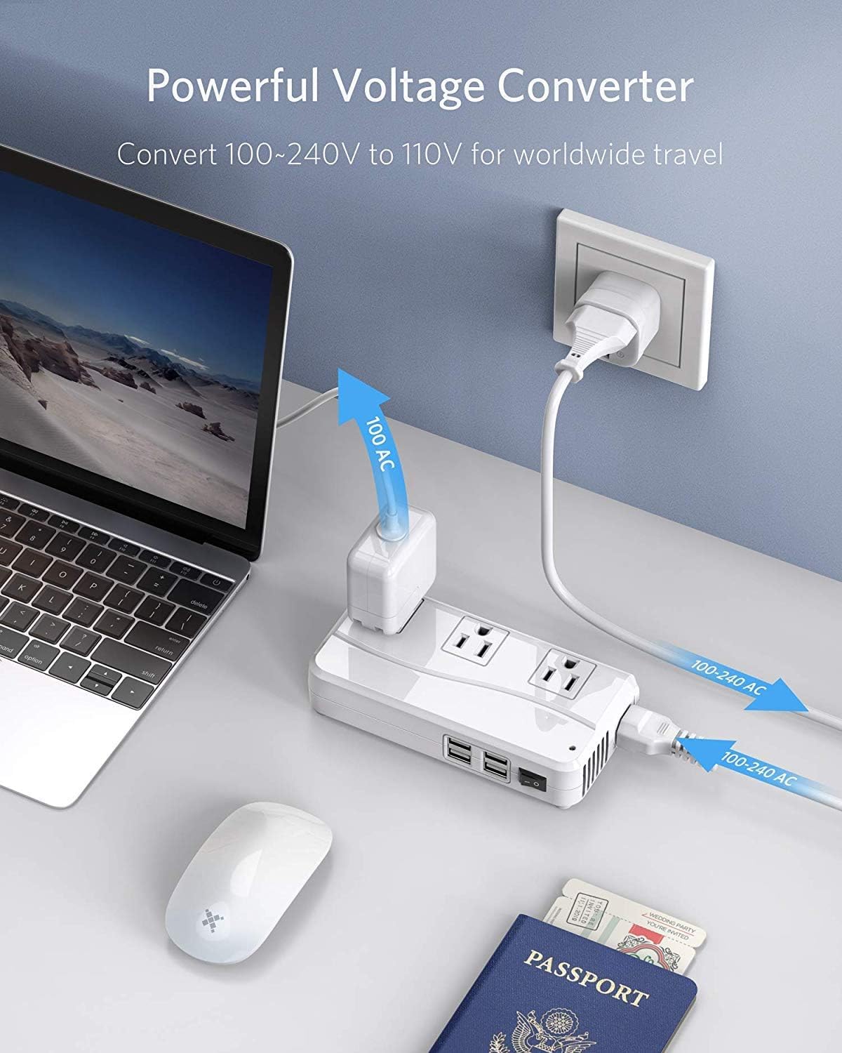 Foto 3 | Adaptador De Viaje Bestek Universal 100-220 V A 110 V 250 W Con Usb - Venta Internacional.