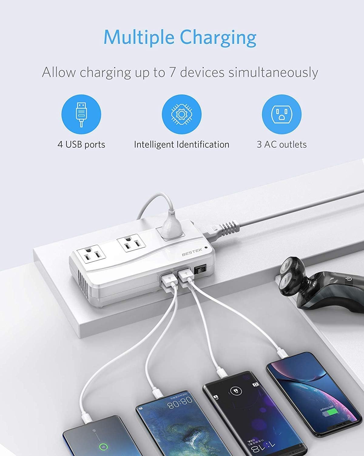 Foto 5 | Adaptador De Viaje Bestek Universal 100-220 V A 110 V 250 W Con Usb - Venta Internacional.