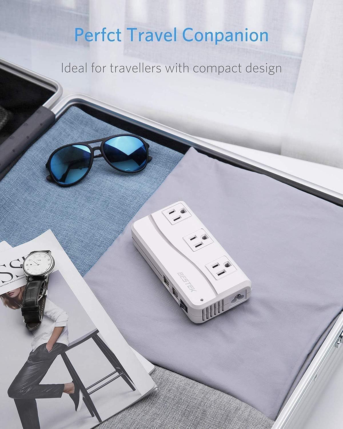 Foto 6 | Adaptador De Viaje Bestek Universal 100-220 V A 110 V 250 W Con Usb - Venta Internacional.