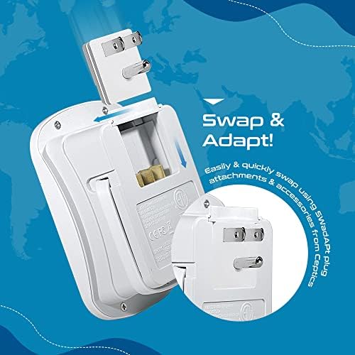 Foto 3 | Adaptador De Viaje Ceptics Universal Con 2 Usb, Usb-c Y 2 Enchufes - Venta Internacional.