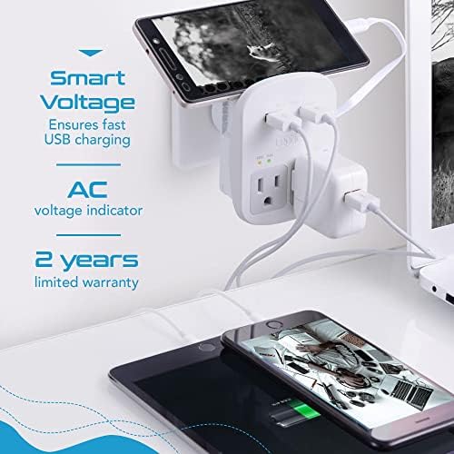 Foto 6 pulgar | Adaptador De Viaje Ceptics Universal Con 2 Usb, Usb-c Y 2 Enchufes - Venta Internacional.