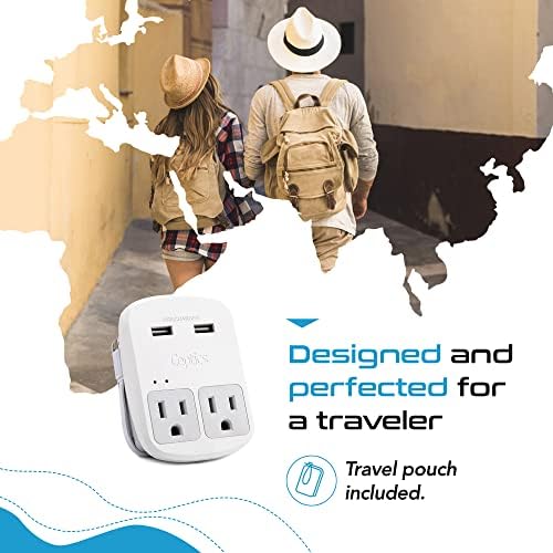 Foto 6 | Adaptador De Viaje Ceptics Universal Con 2 Usb, Usb-c Y 2 Enchufes - Venta Internacional.