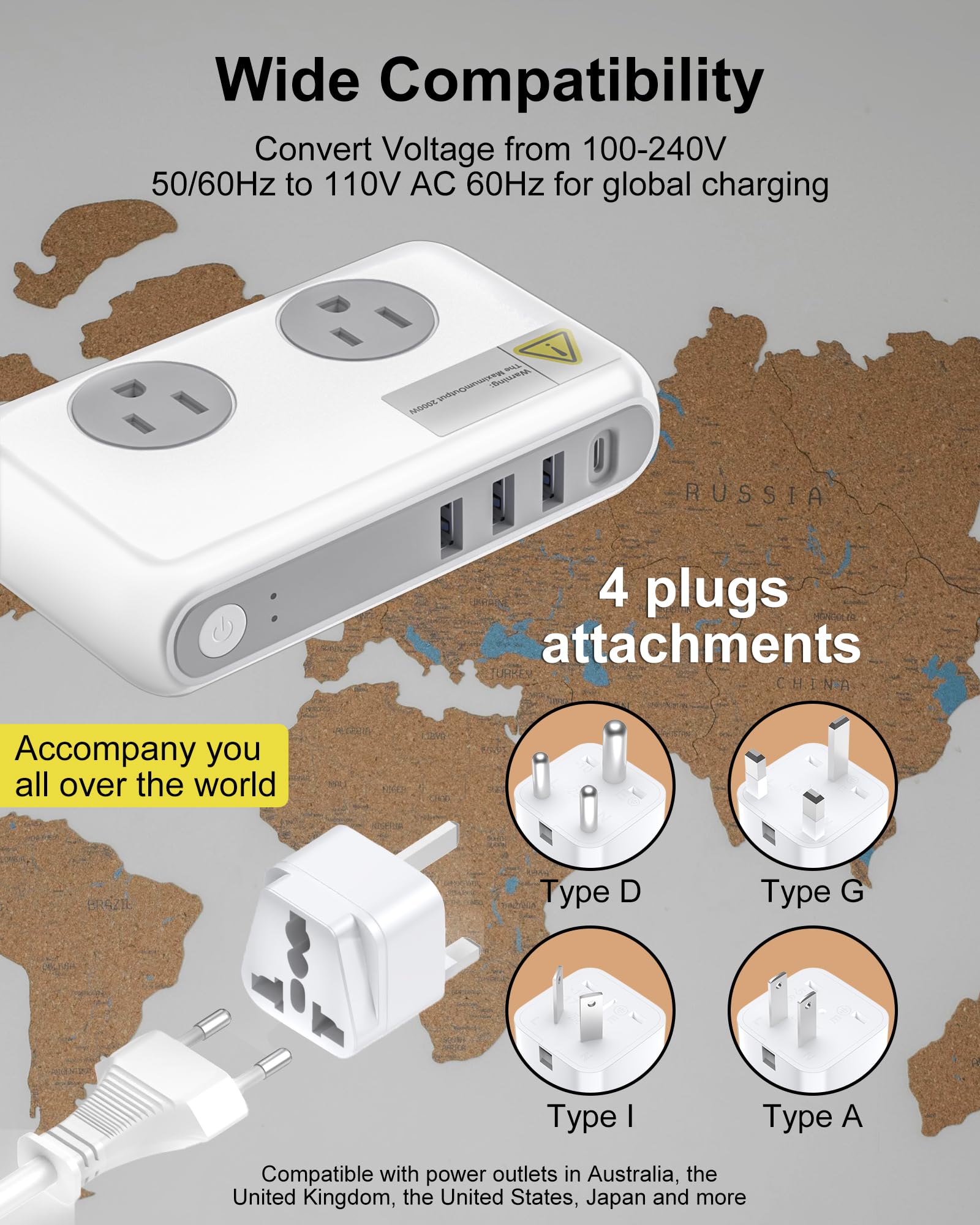 Foto 3 | Convertidor De Voltaje Vhbw 230 W 220 V A 110 V Con 4 Salidas Usb 2 - Venta Internacional.