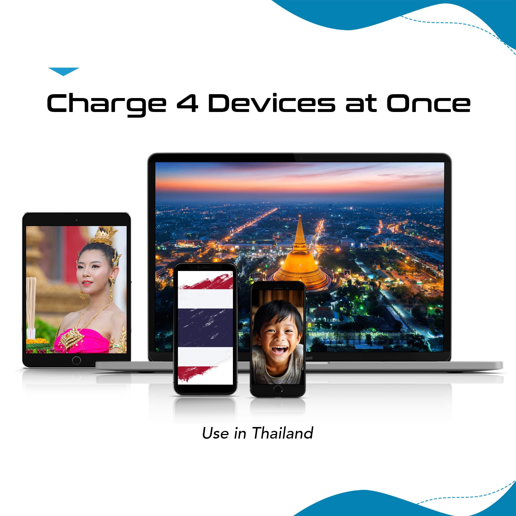 Foto 5 pulgar | Set De Adaptadores De Viaje Ceptics Thailand Type O 20w Pd & Qc - Venta Internacional.