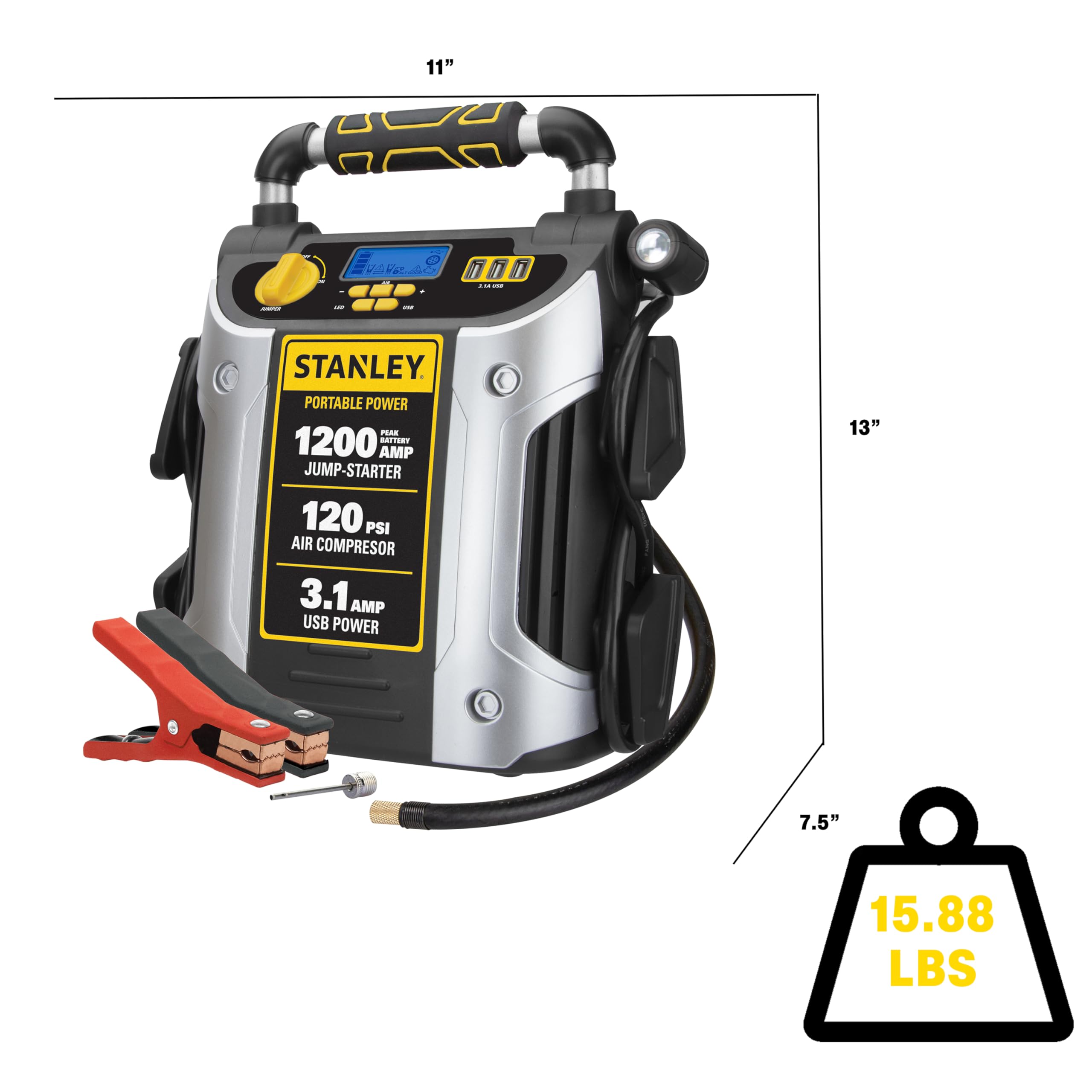 Foto 3 pulgar | Jump Starter Stanley J5c09d 1200 Peak Amp Con Compresor De Aire - Venta Internacional.
