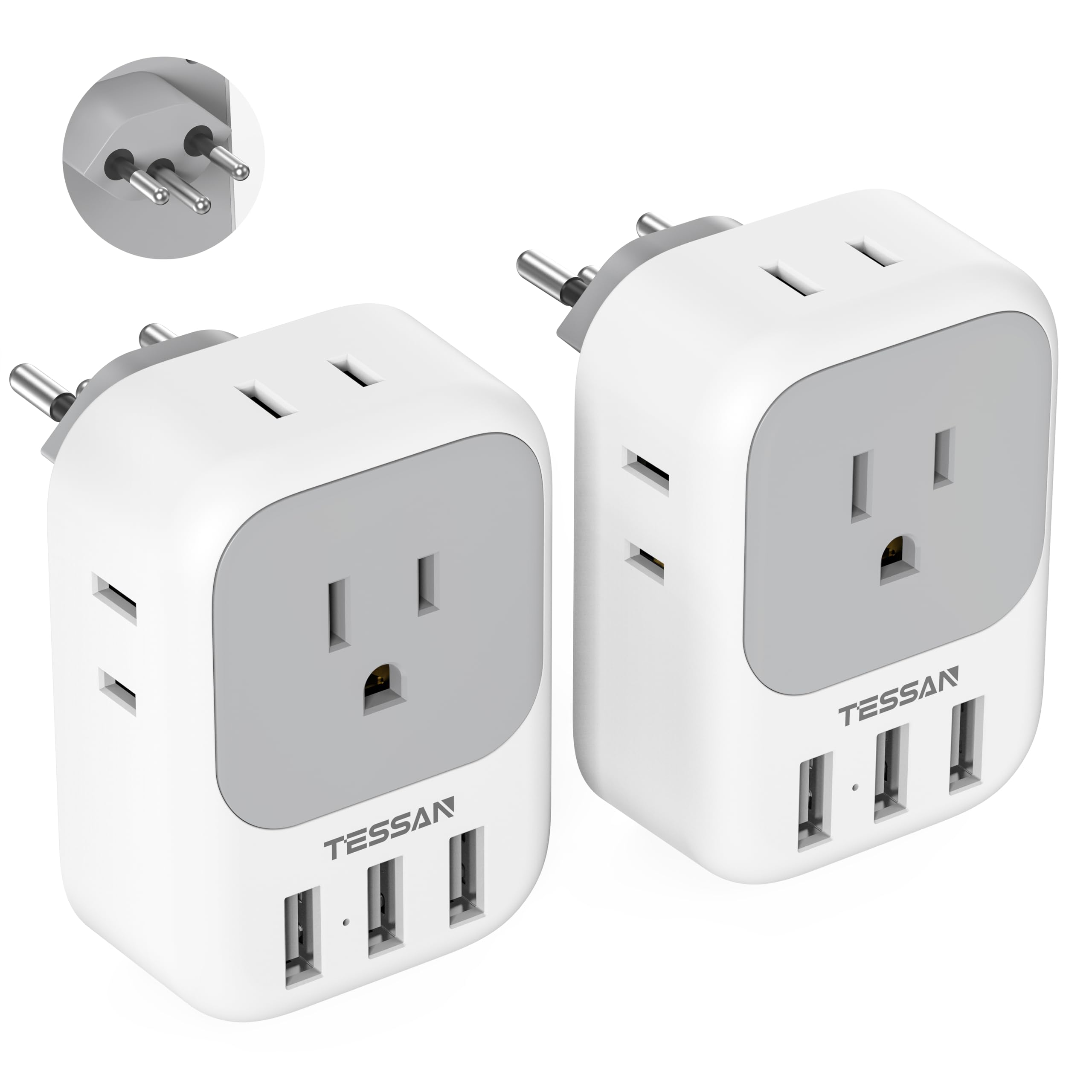 Foto 2 pulgar | Adaptador De Corriente Tessan Suiza Tipo J Con 4 Salidas, 3 Usb - Venta Internacional.