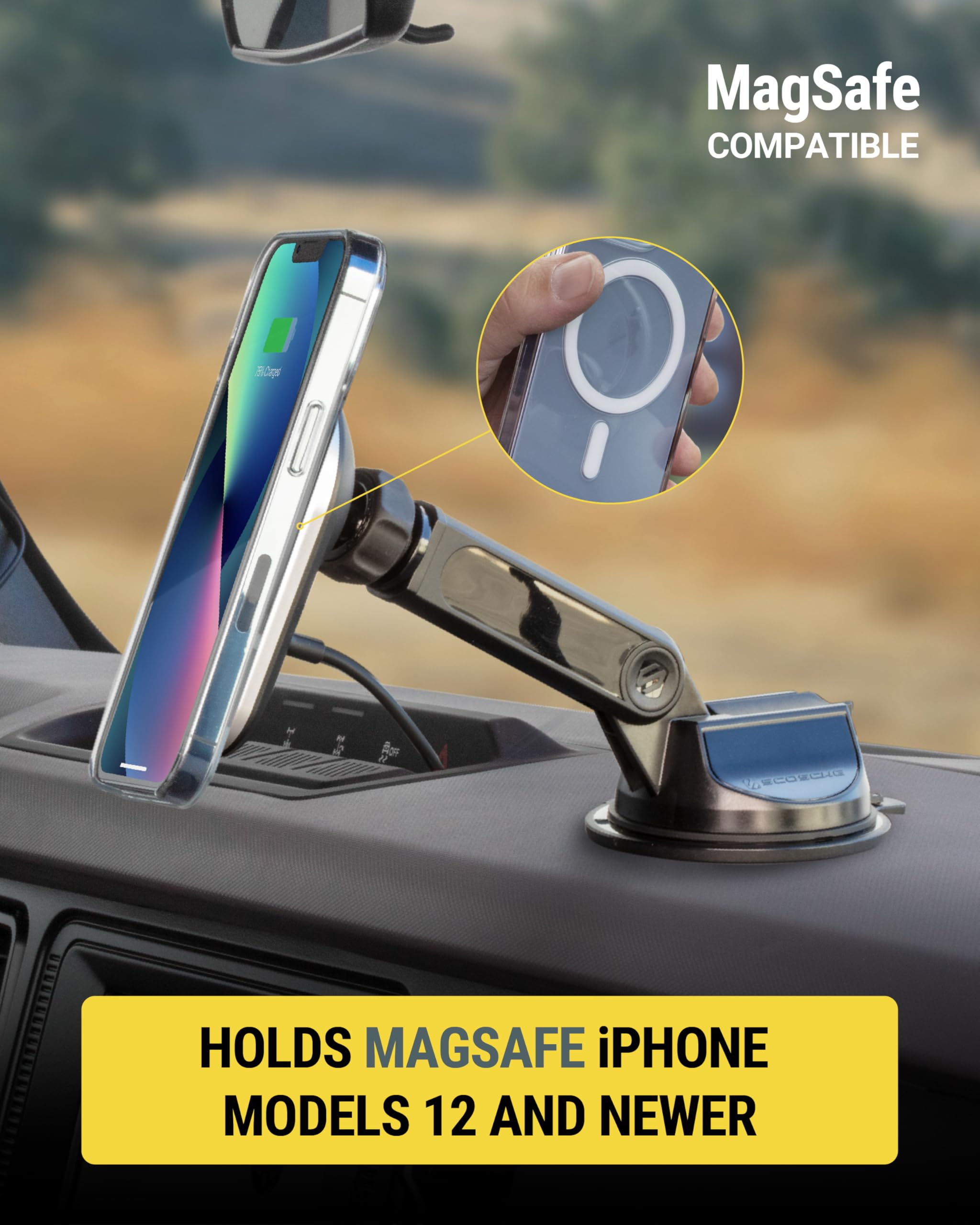 Foto 6 pulgar | Cargador De Coche Inalámbrico Mount Scosche Magicmount Pro Charge5 - Venta Internacional.