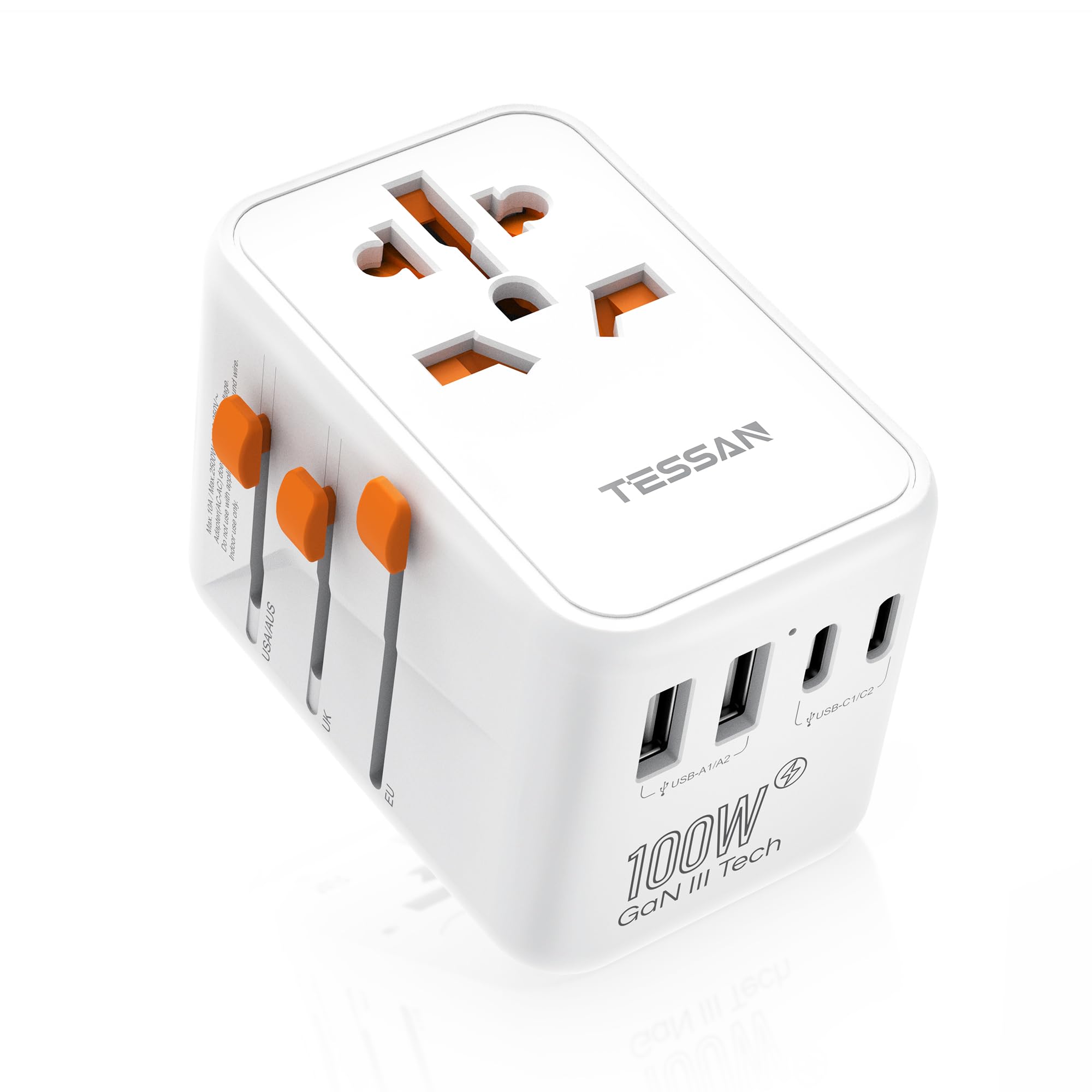 Foto 2 pulgar | Adaptador De Viaje Universal Tessan 100 W Gan Con 5 Usb (3 Usb C) - Venta Internacional.