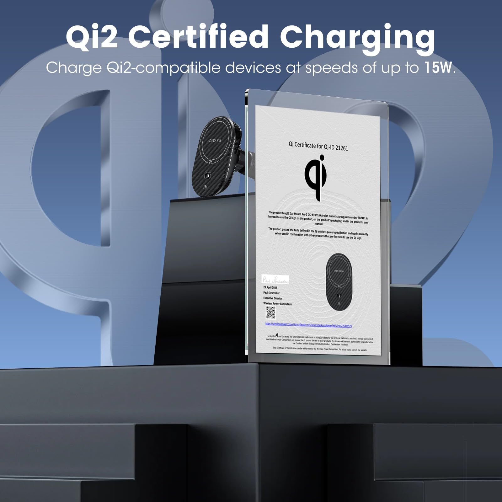 Foto 4 pulgar | Cargador De Montaje Para Coche Magez Car Mount Pro 2 Qi2 15w - Venta Internacional.
