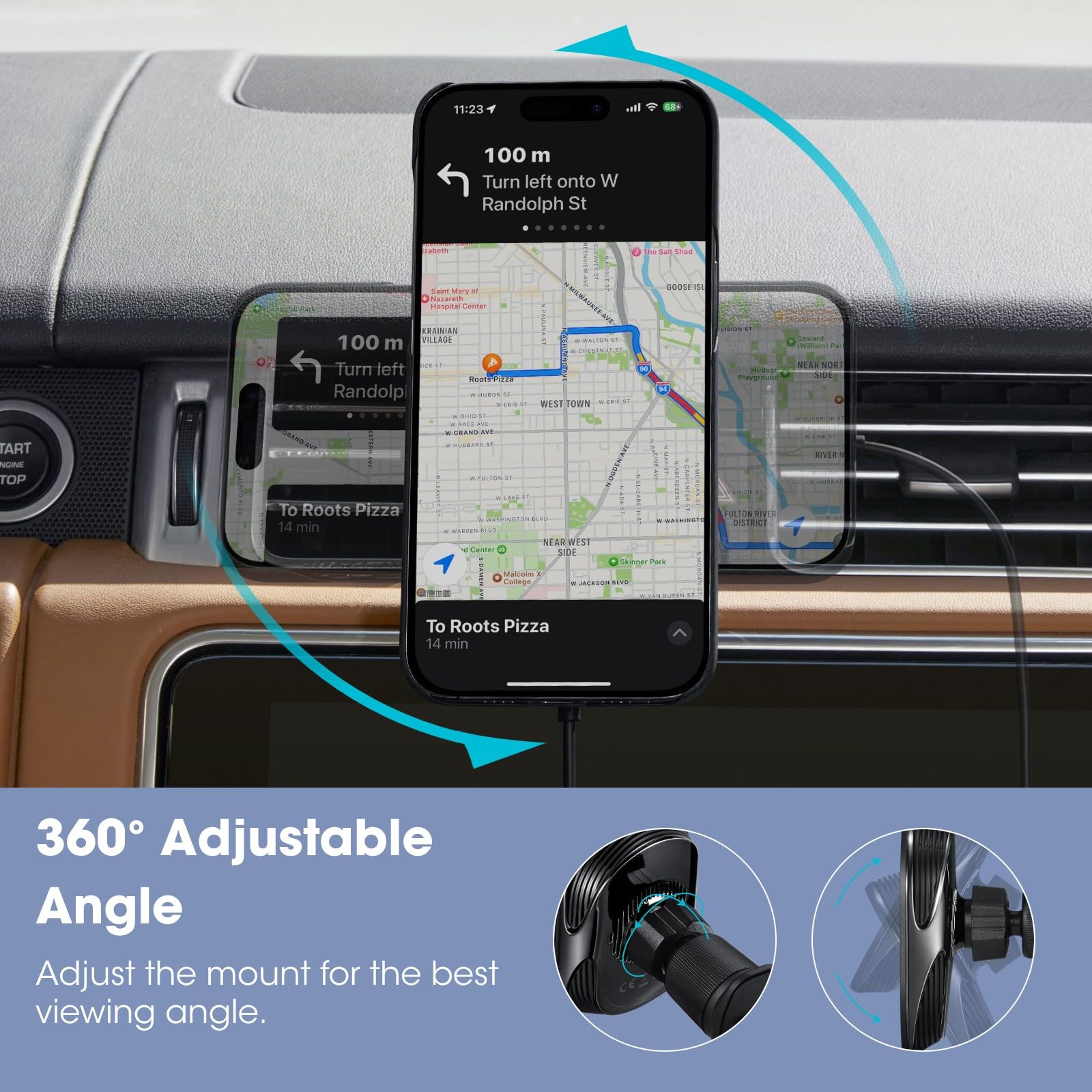 Foto 8 pulgar | Cargador De Montaje Para Coche Magez Car Mount Pro 2 Qi2 15w - Venta Internacional.