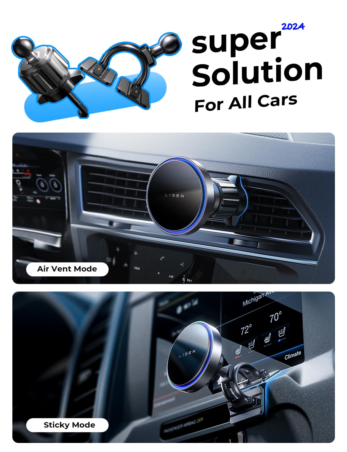 Foto 3 pulgar | Cargador De Coche Lisen Magsafe Wireless De 15 W Para Iphone - Venta Internacional.