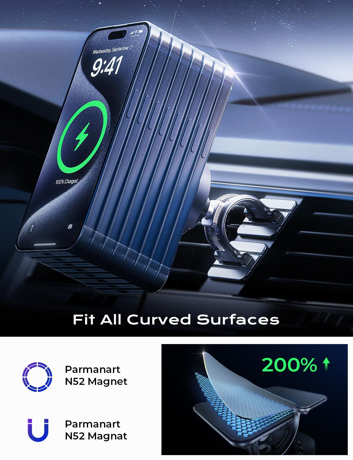 Foto 6 pulgar | Cargador De Coche Lisen Magsafe Wireless De 15 W Para Iphone - Venta Internacional.