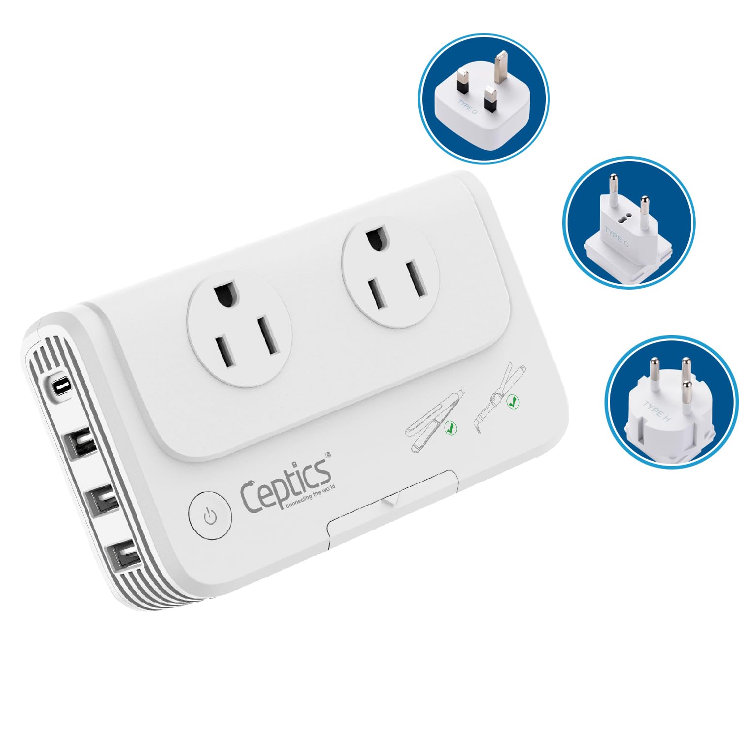 Convertidor De Voltaje Ceptics Egypt, Dubai, Jordania 220v A 110v - Venta Internacional. $1,253
