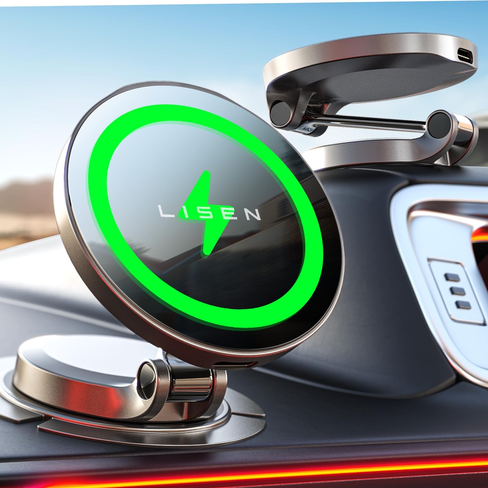 Foto 1 | Cargador De Coche Lisen Magsafe 15w Qi2 Para Iphone 16 Pro Max - Venta Internacional.