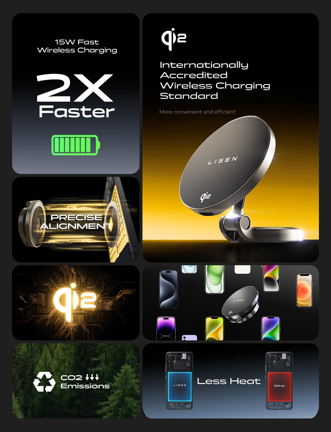 Foto 3 | Cargador De Coche Lisen Magsafe 15w Qi2 Para Iphone 16 Pro Max - Venta Internacional.