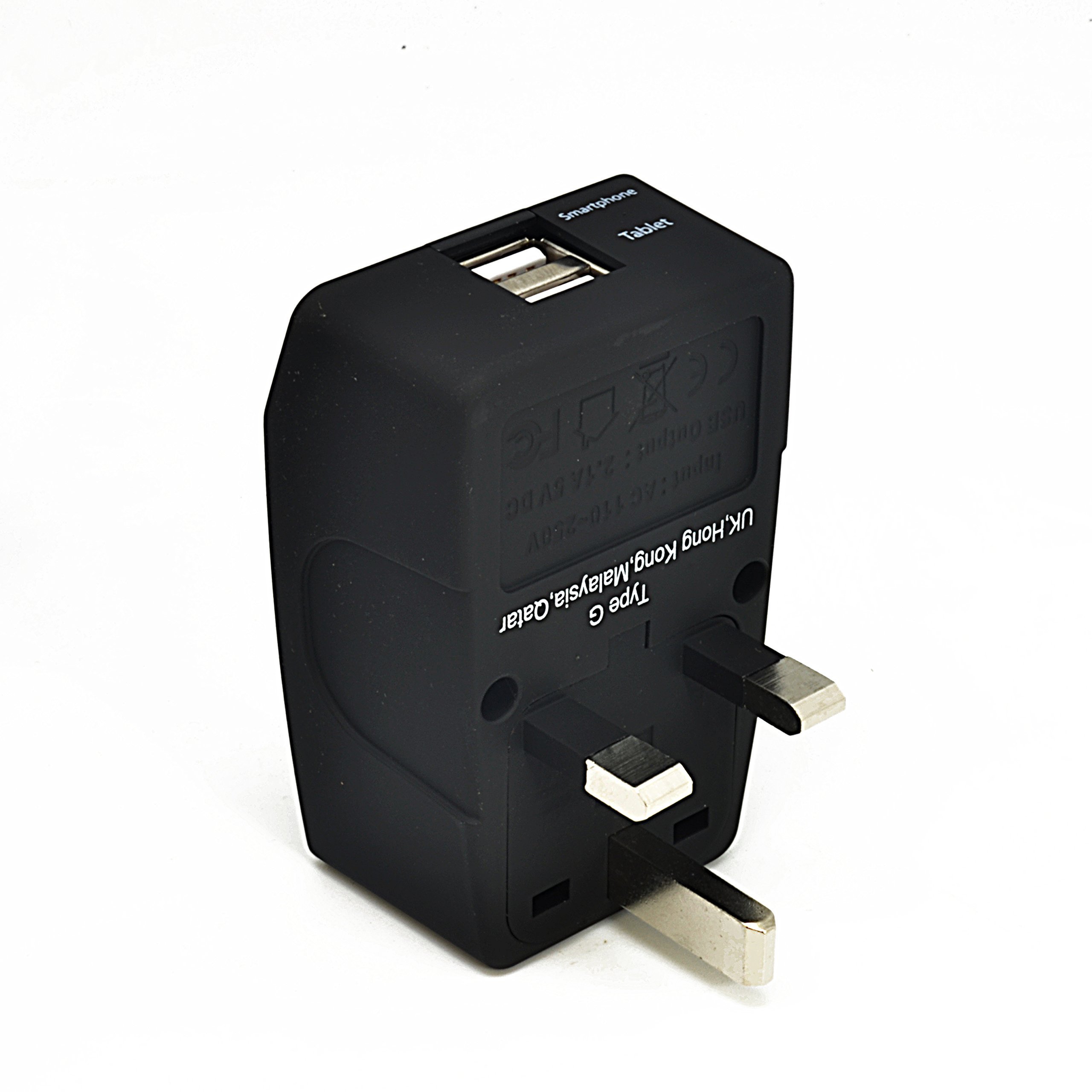 Foto 2 pulgar | Adaptador De Viaje Ceptics Uk Tipo G Con Entradas Usb Duales De 2,1 A - Venta Internacional.