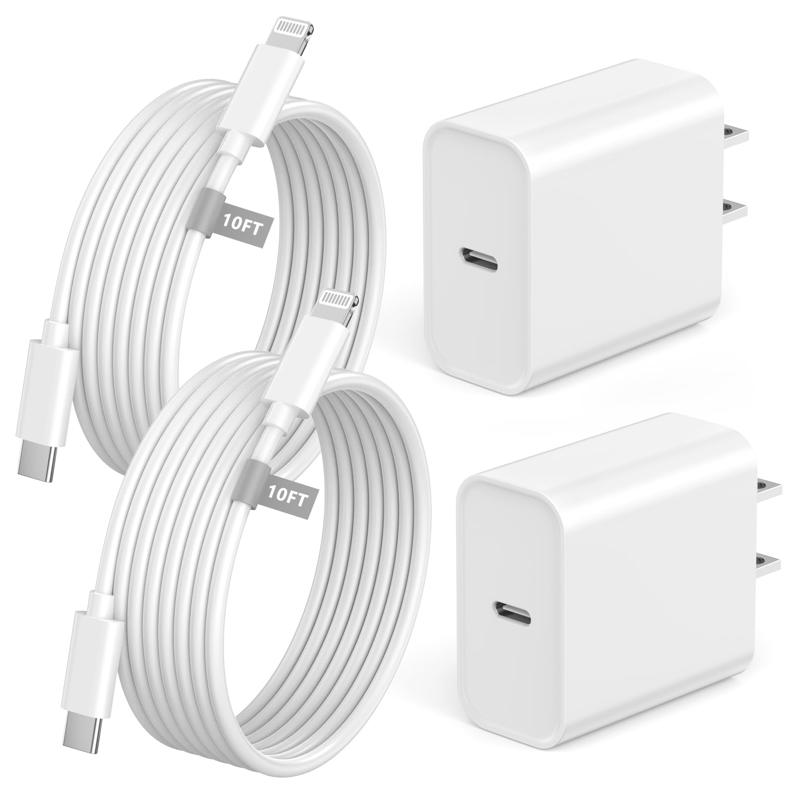 Foto 2 pulgar | Cargador Lazerbuilt Para Iphone De Carga Rápida De 3 M Con Usb-c De 20 W, Paquete De 2 - Venta Internacional.