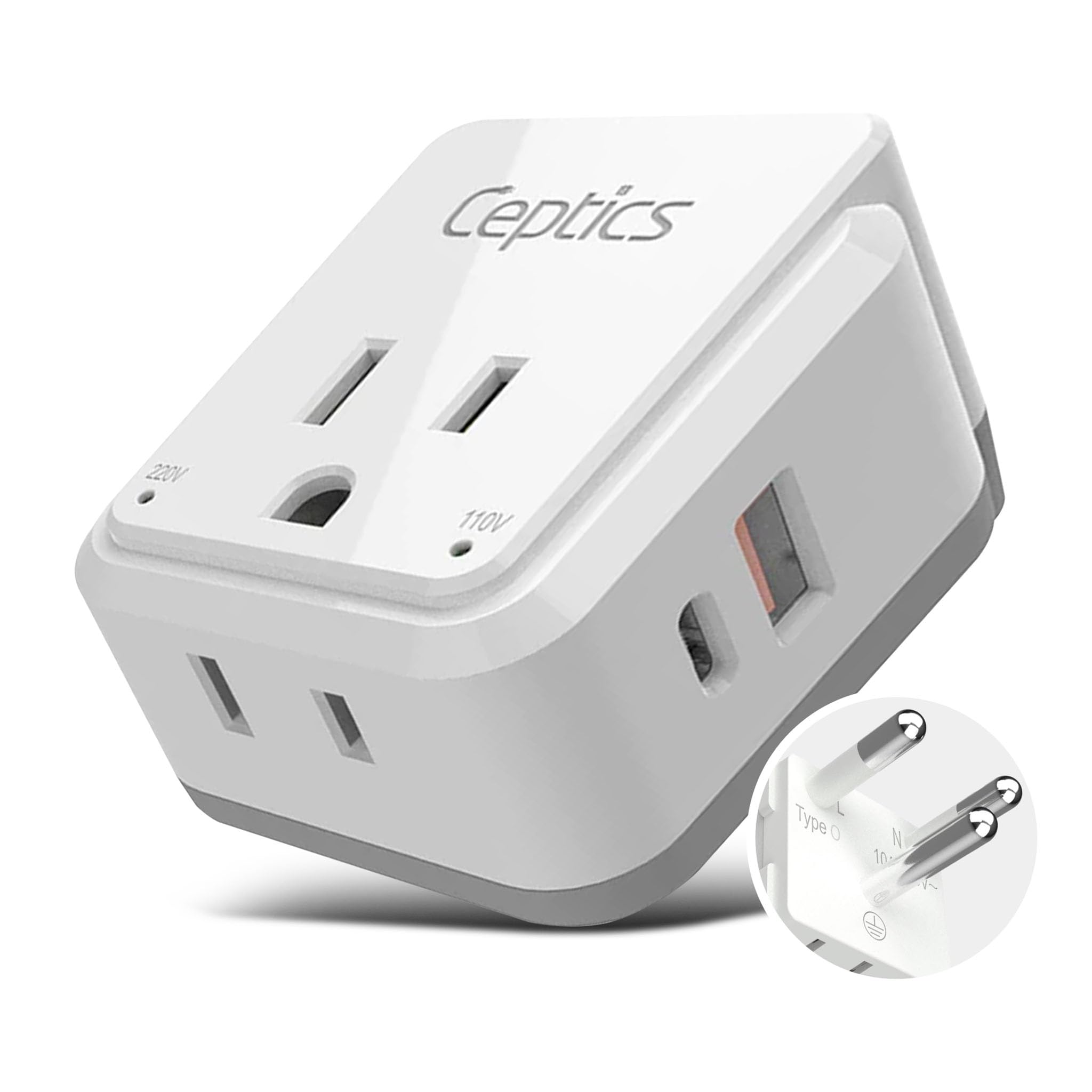 Foto 1 | Set De Adaptadores De Viaje Ceptics Pak Kit 20w Pd & Qc Type O - Venta Internacional.
