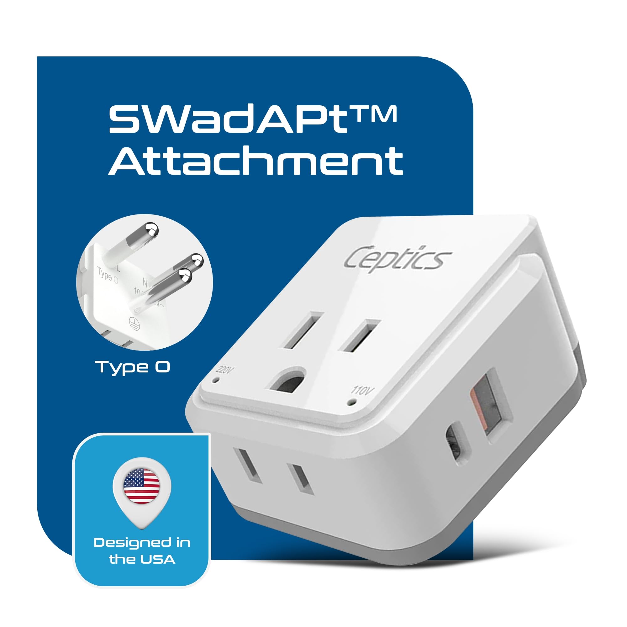 Foto 5 pulgar | Set De Adaptadores De Viaje Ceptics Pak Kit 20w Pd & Qc Type O - Venta Internacional.