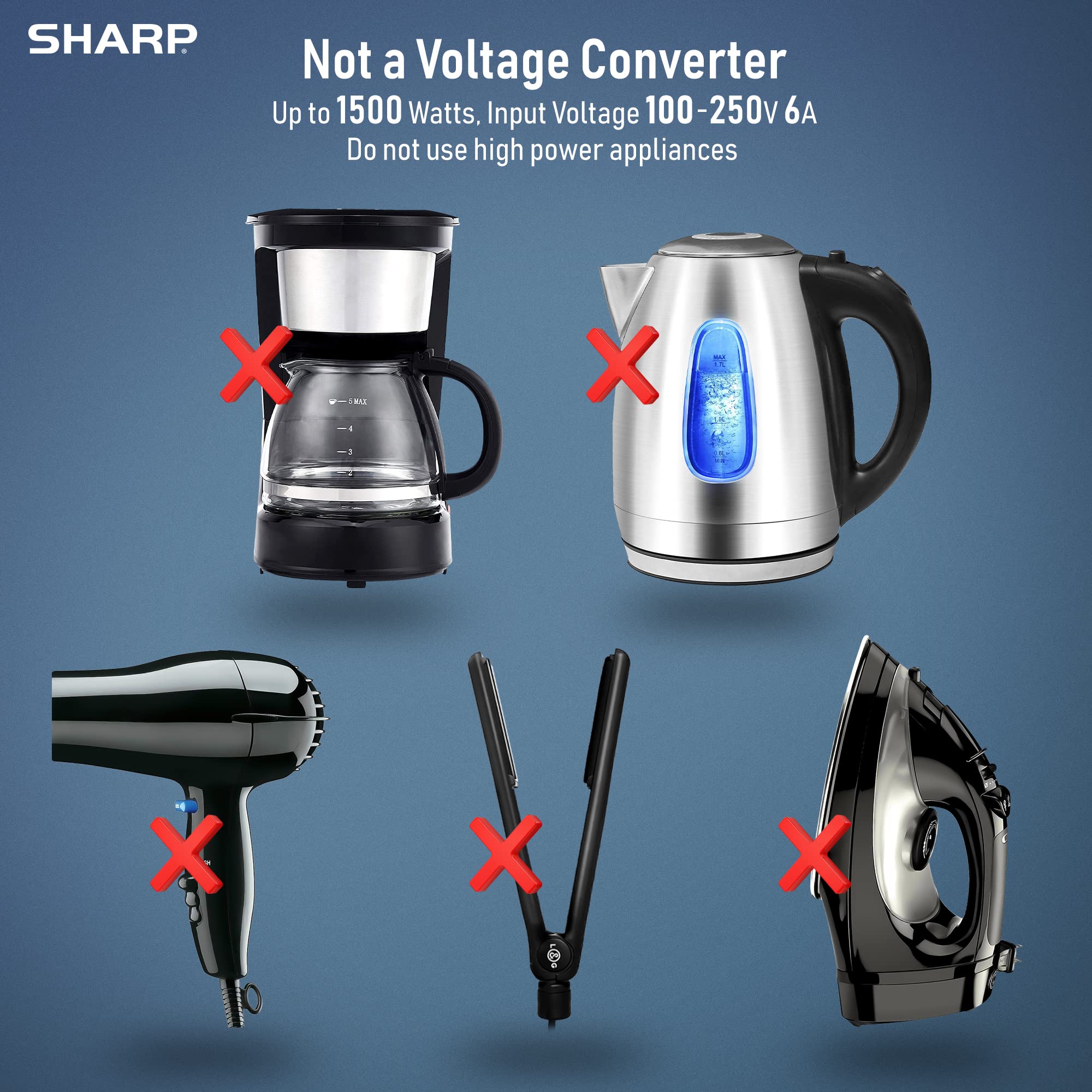 Foto 8 pulgar | Adaptador De Viaje Universal Sharp Worldwide Con 3 Usb-a Y 1 Usb-c - Venta Internacional.